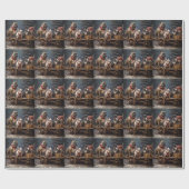 ブルドッフランスのグスノースリークリスマスデコール ラッピングペーパー (フラット)