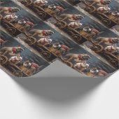 ブルドッフランスのグスノースリークリスマスデコール ラッピングペーパー (角)