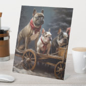 ブルドッフランスのグスノースリークリスマスデコール 台座サイン (インサイチュ)