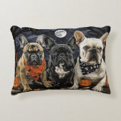 ブルドッフランスのグハロウィン不気味 アクセントクッション (正面)