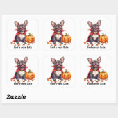 ブルドッフランスのグバンパイアハロウィーンの水色 スクエアシール (シート)