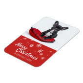 ブルドッフランスのグパピーレッドフォトクリスマスクリスマスカスタム マグネット (左側)