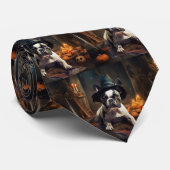 ブルドッフランスのグパンプキンハロウィーン怖い ネクタイ (ロール)