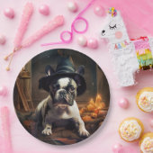 ブルドッフランスのグパンプキンハロウィーン怖い ペーパープレート (パーティー)