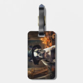 ブルドッフランスのグパンプキンハロウィーン怖い ラゲッジタグ (裏面縦)