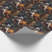 ブルドッフランスのグパンプキンハロウィーン怖い ラッピングペーパー (角)