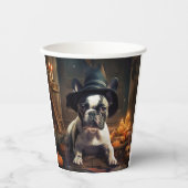 ブルドッフランスのグパンプキンハロウィーン怖い 紙コップ (正面)
