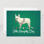 ブルドッフランスのグフェリスいけなドクリスマス シーズンポストカード (正面/裏面)