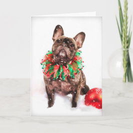 ブルドッフランスのグフランスのクリスマスカード シーズンカード
