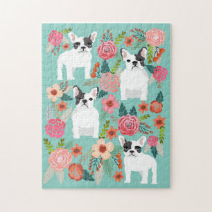 ブルドッフランスのグヴィンテージ花模様 ジグソーパズル