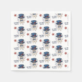 ブルドッフランスのグ国お洒落国赤白青 スタンダードカクテルナプキン (正面)