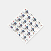 ブルドッフランスのグ国お洒落国赤白青 スタンダードカクテルナプキン (角)