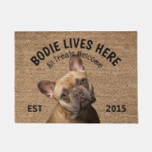 ブルドッフランスのグ犬パーソナライズされた愛者の姿 ドアマット (正面)