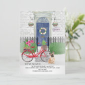 ブルドッフランスのグ自転車の青いドアを動かす   案内状 (スタンド正面)