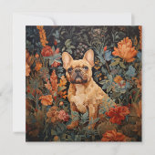 ブルドッフランスのドフレンチガーデンタペストリー誕生日 サンキューカード (正面)