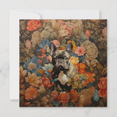 ブルドッフランスのドフレンチガーデンタペストリー誕生日 サンキューカード (正面)