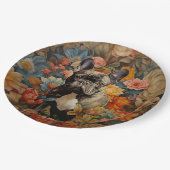 ブルドッフランスのドフレンチガーデンタペストリー誕生日 ペーパープレート (アングル)