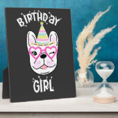 ブルドッフランスのドフレンチバースデーパーティーテーマ フォトプラーク (側面)