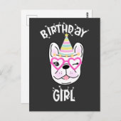 ブルドッフランスのドフレンチバースデーパーティーテーマ ポストカード (正面/裏面)