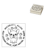 ブルドッ魅力的グフランスのラウンド差出人住所 ラバースタンプ (押印)