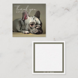 ブルドパーソナライズされたッグ付きフランスのサンキューカード スクエア名刺