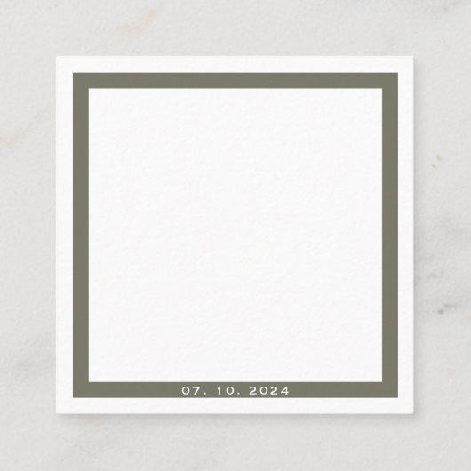 ブルドパーソナライズされたッグ付きフランスのサンキューカード スクエア名刺 (裏面)