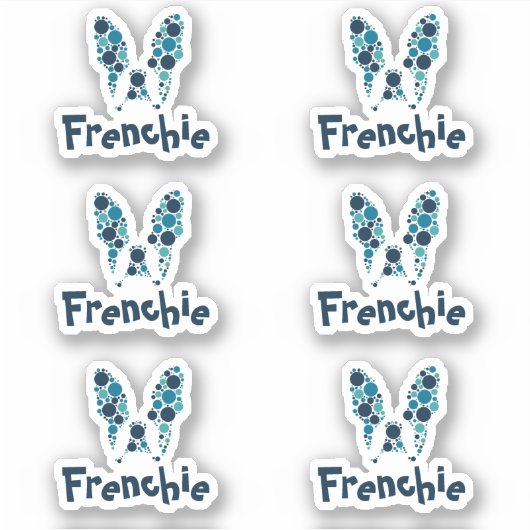 ブルドパーソナライズされたフランスのッグ名 シール (正面)