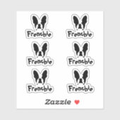 ブルドパーソナライズされたフランスのッグ名 シール (シート)