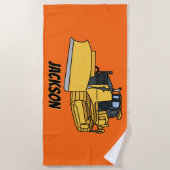 ブルドパーソナライズされたーザ建築車 ビーチタオル (正面)