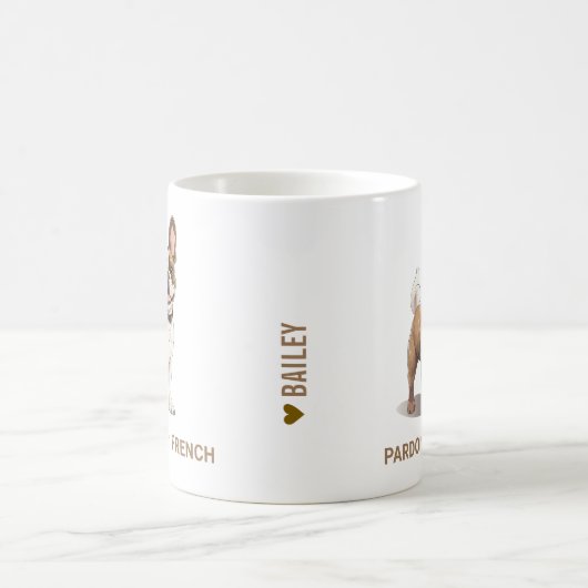 ブルドフランスのッグおもしろいパーソナライズされた コーヒーマグカップ (中央)