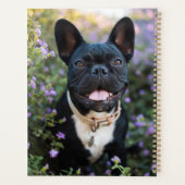 ブルドフランスのッグが花に立つ プランナー手帳 (裏面)