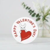 ブルドフランスのッグとハートバレンタインデーのカード (スタンド正面)