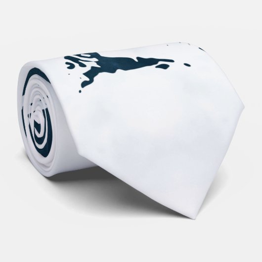 ブルドフランスのッグと景観のブレンド抽象デザイン ネクタイ (ロール)