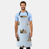 ブルドフランスのッグの子犬、可愛い眠りのパターン。 エプロン (着用した状態)