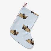 ブルドフランスのッグの子犬、可愛い眠りのパターン。 スモールクリスマスストッキング (正面 (吊り時))