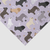 ブルドフランスのッグの骨と前足の紫 薄葉紙 (詳細)