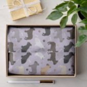 ブルドフランスのッグの骨と前足の紫 薄葉紙 (ギフト)