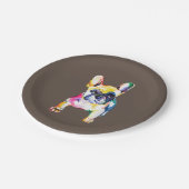 ブルドフランスのッグオリジナル水色スケッチギフト ペーパープレート (アングル)