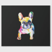 ブルドフランスのッグオリジナル水色スケッチギフト ラッピングペーパー (フラット)