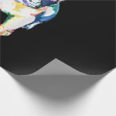 ブルドフランスのッグオリジナル水色スケッチギフト ラッピングペーパー (角)