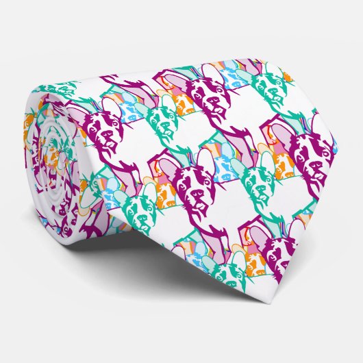 ブルドフランスのッグカラフル ネクタイ (ロール)