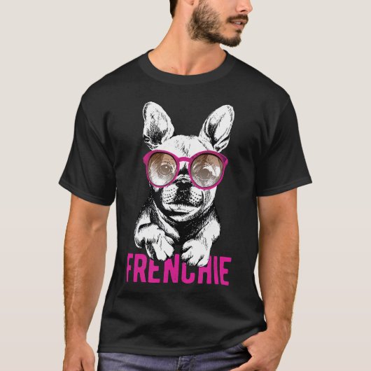 ブルドフランスのッグクール犬のオーナーママパパGif Tシャツ (正面)