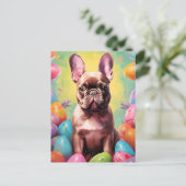 ブルドフランスのッグハッピーイースター ポストカード (スタンド正面)