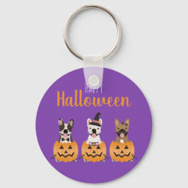 ブルドフランスのッグハッピーハローウィン キーホルダー