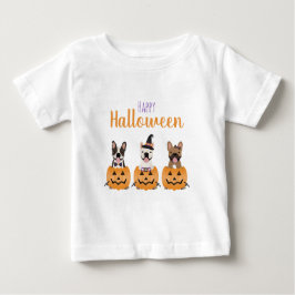 ブルドフランスのッグハッピーハローウィン ベビーTシャツ