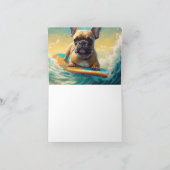 ブルドフランスのッグビーチサーフィン絵画ズ カード (内部)