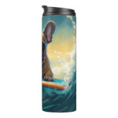 ブルドフランスのッグビーチサーフィン絵画ズ タンブラー (回転右)