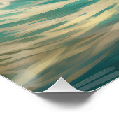 ブルドフランスのッグビーチサーフィン絵画ズ ポスター (コーナー)