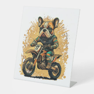 ブルドフランスのッグフランスの，ブルドッグティー，フランス語ママ， 台座サイン