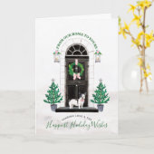 ブルドフランスのッグホリデイクリスマスカードフレンチ カード (黄色い花)